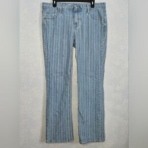 NO BOUNDARIES Light Blue Pin Striped Women's Jeans, 14